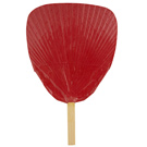 Red Lacquered Uchiwa Fan Natural Handle