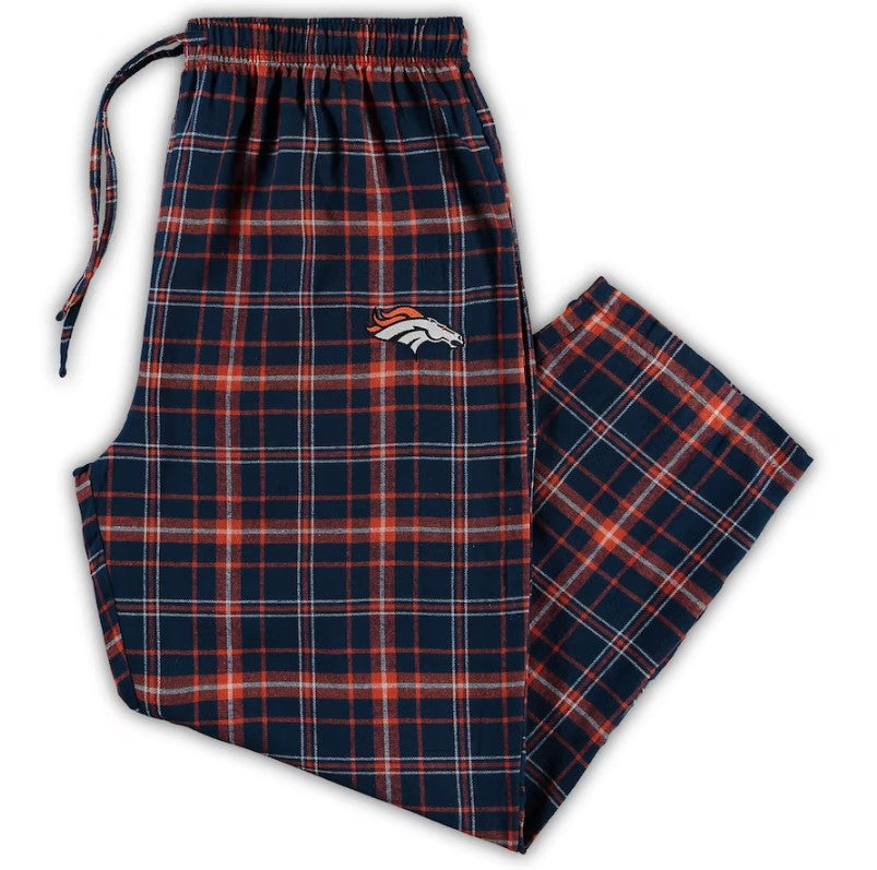 Denver Broncos Men's Ledger Flannel Pajama Pants - Orange/Navy