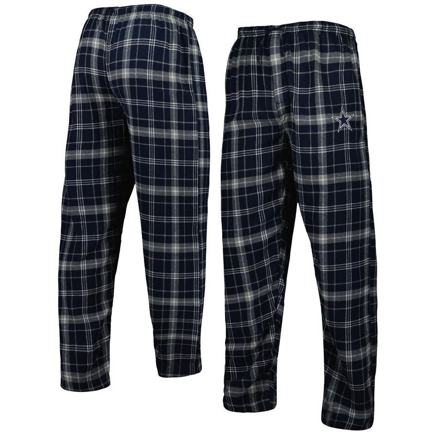 Dallas Cowboys Ultimate Plaid Flannel Pajama Pants - Navy/Gray