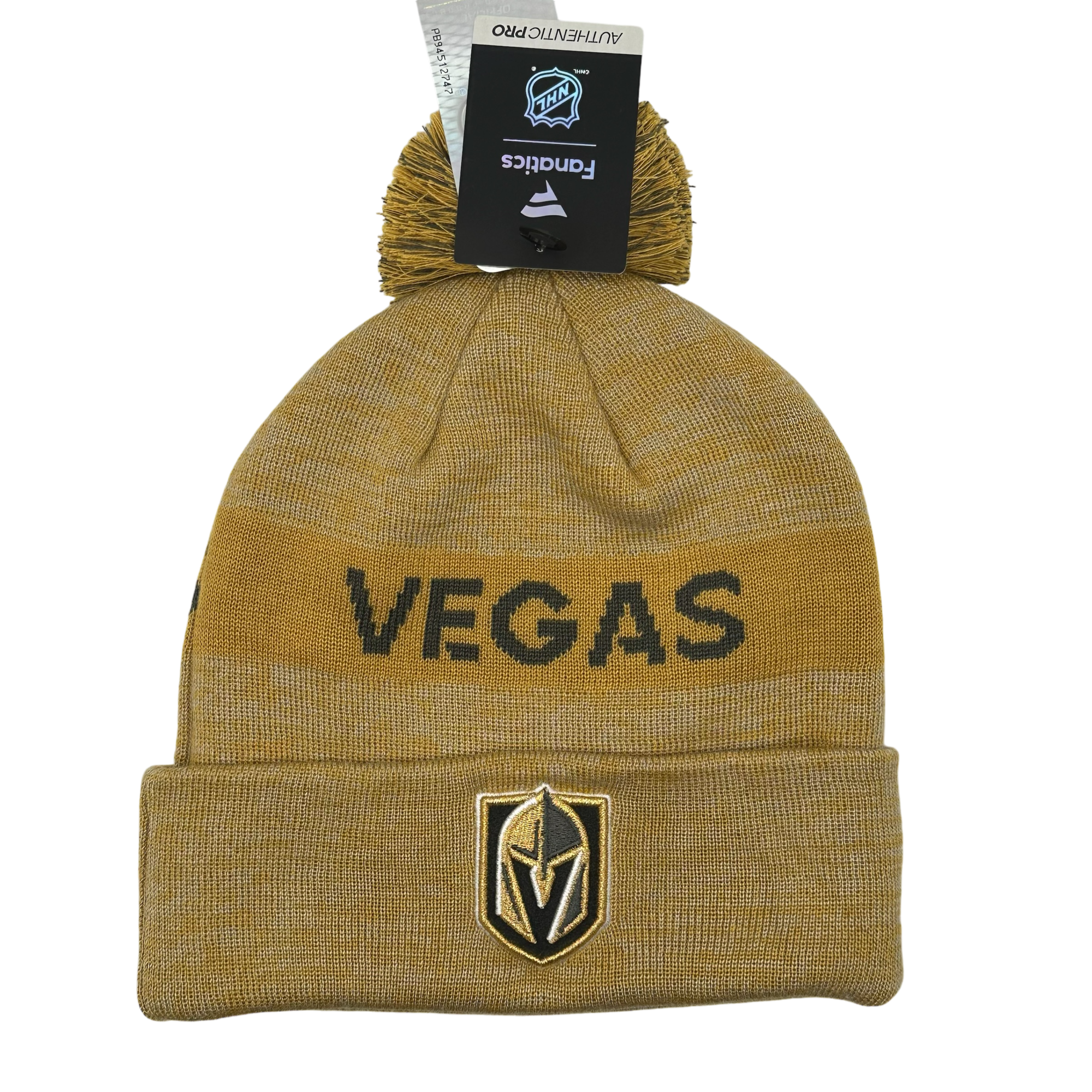 Vegas Golden Knights Authentic Pro Rink Harvest Gold Knit Beanie