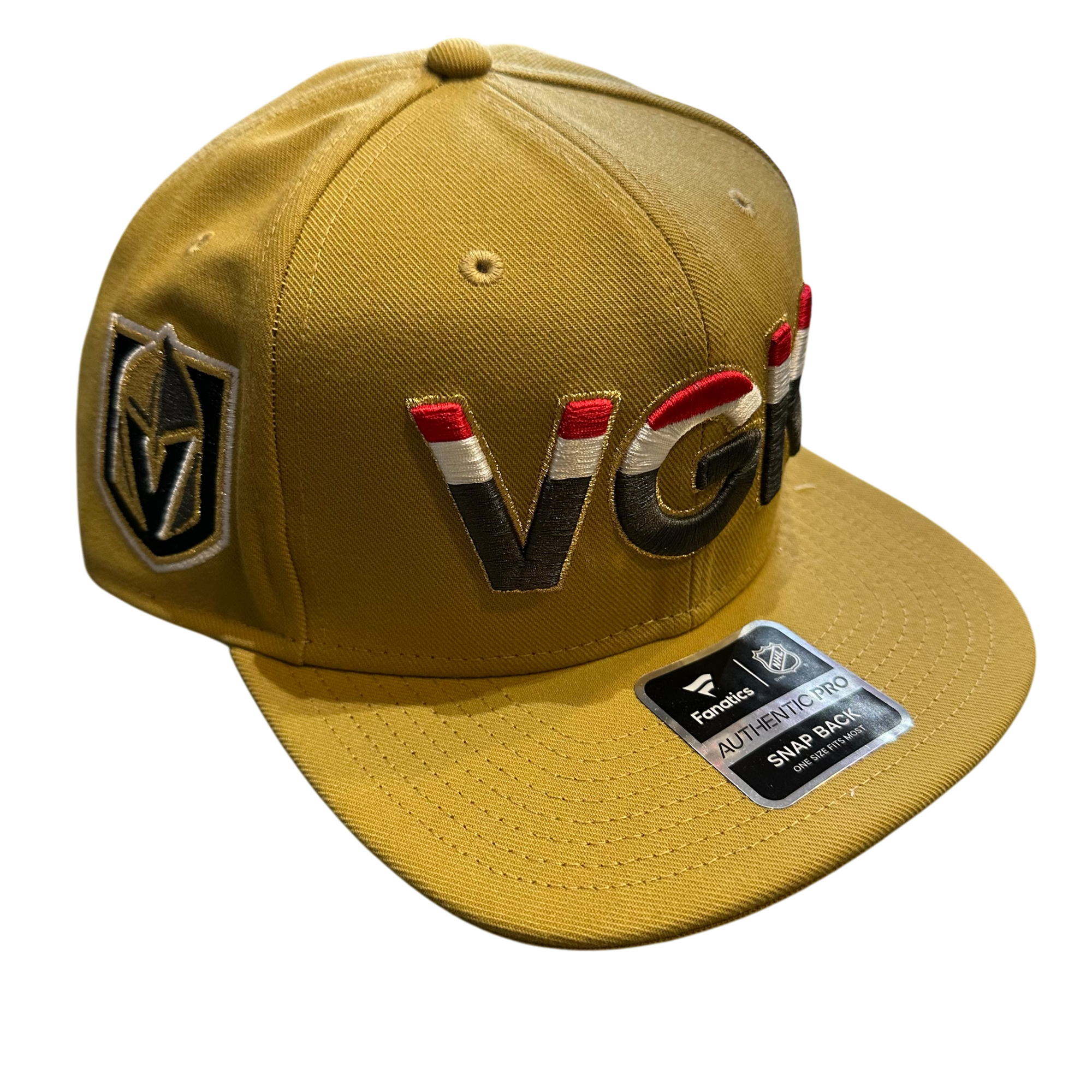 Vegas Golden Knights Fanatics Authentic Pro Rink Snapback Hat - Harvest gold