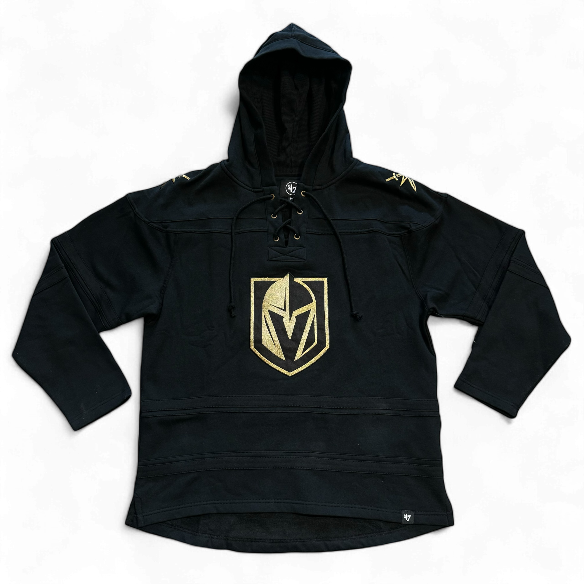 Vegas Golden Knights Men's Black and Gold Lacer Hood