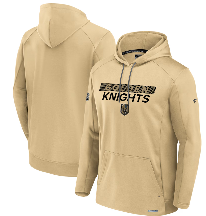 Vegas Golden Knights Fanatics Authentic Pro Rink Fleece Pullover Hoodie - Harvest Gold