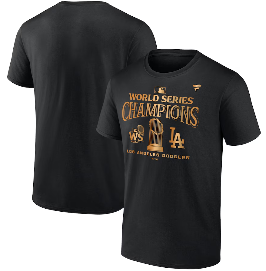 Los Angeles Dodgers Fanatics 2024 World Series Champions Locker Room Parade T-Shirt - Black