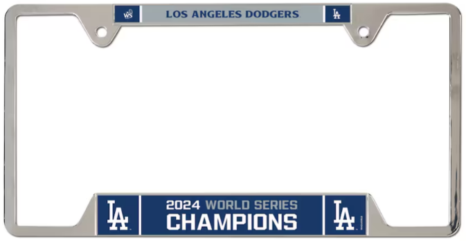 Los Angeles Dodgers WinCraft 2024 World Series Champions Metal License Plate Frame