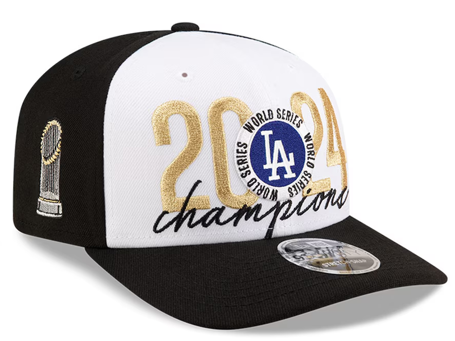 Los Angeles Dodgers New Era 2024 World Series Champions Locker Room 9SEVENTY Stretch-Snap Hat – Black ***