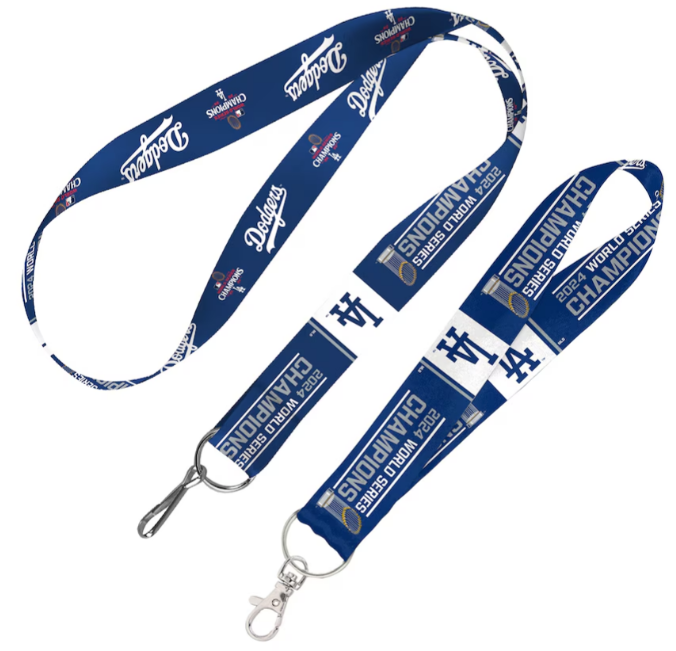 Los Angeles Dodgers WinCraft 2024 World Series Champions Two-Pack Lanyard with Detachable Buckle & Key Strap Set