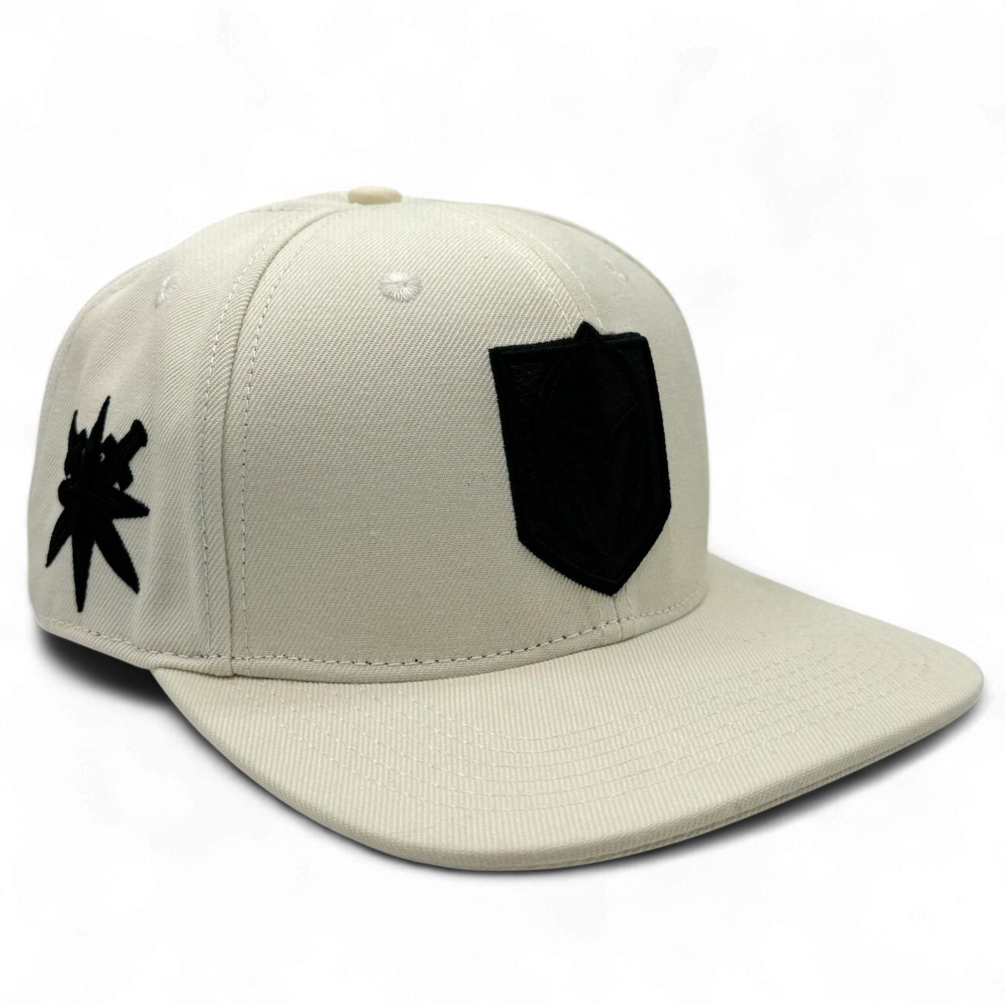 Vegas Golden Knights Blacked Out Logo Snapback Hat - Ivory