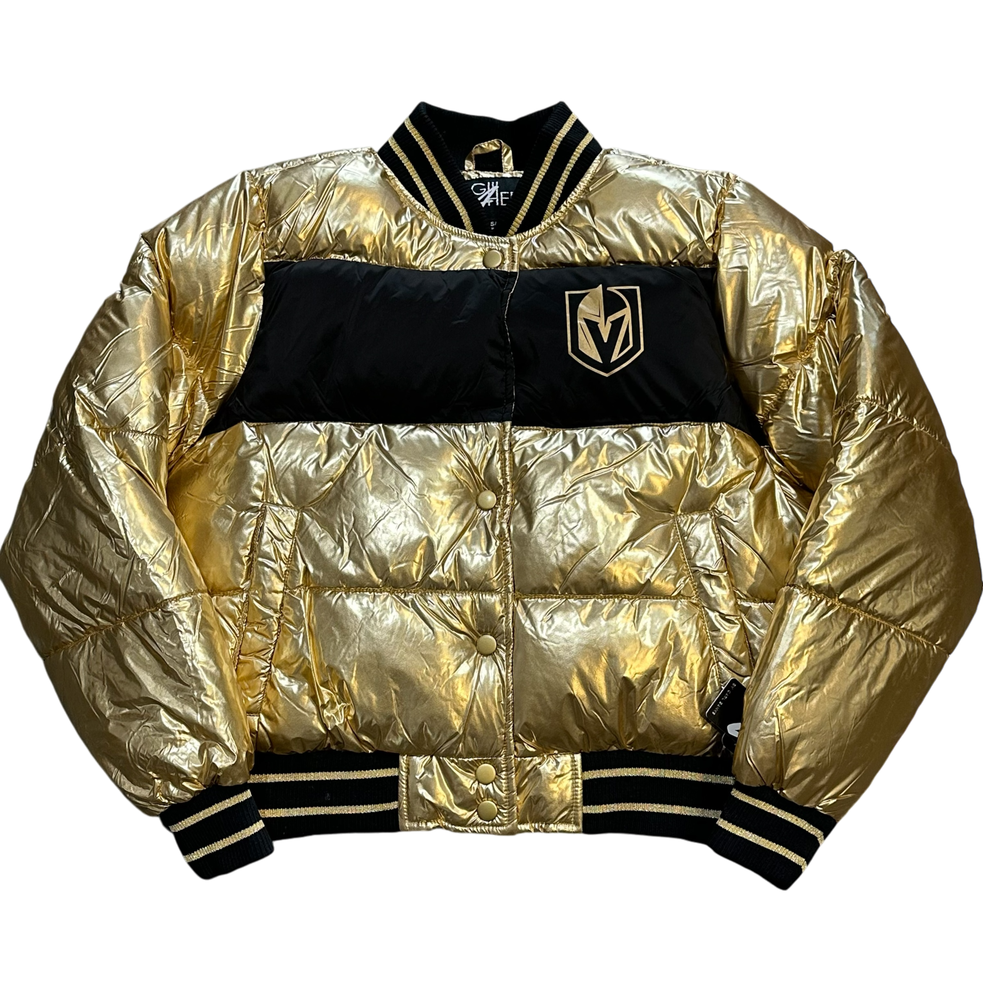 Vegas Golden Knights Women's Metallic Cropped Puffer Jacket