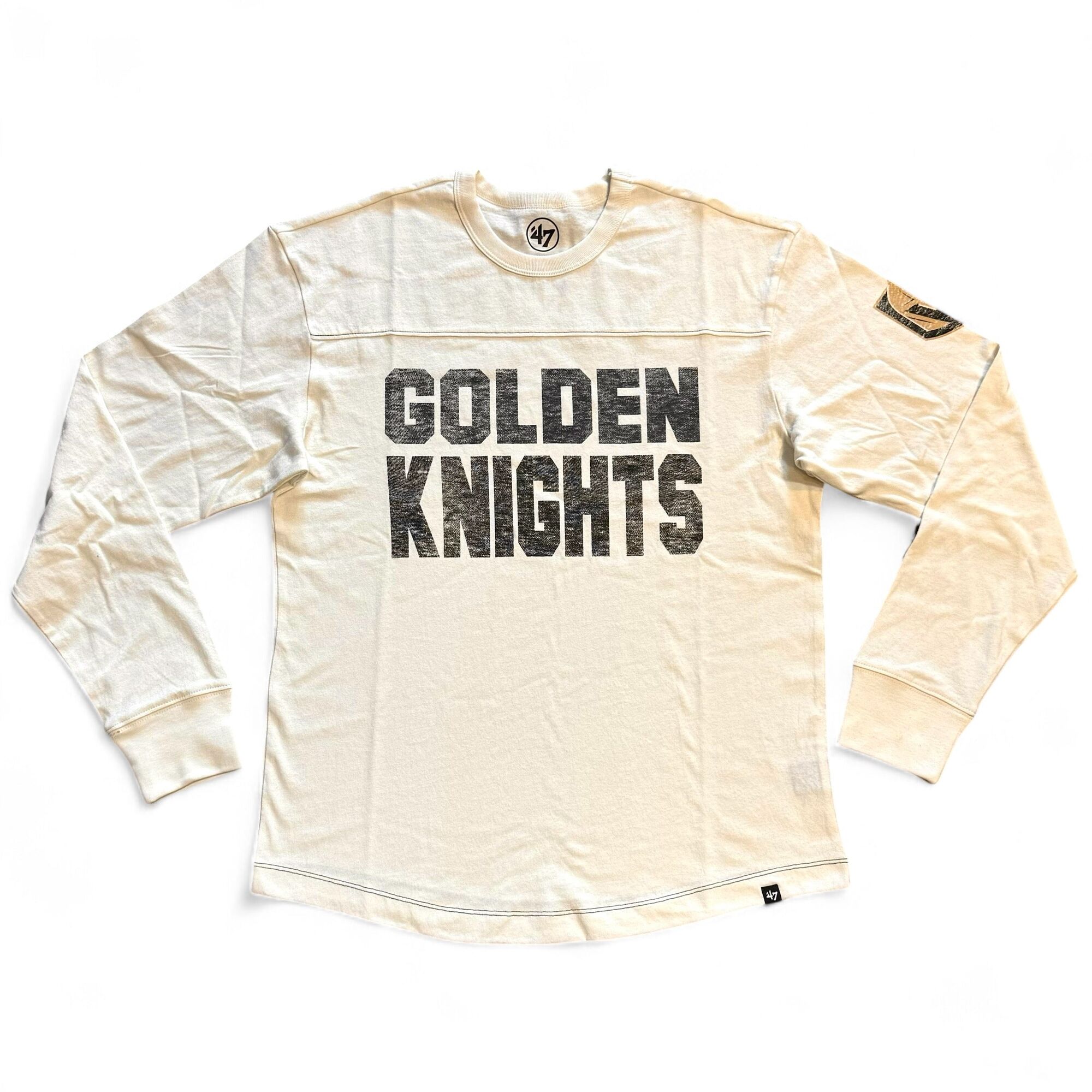 Vegas Golden Knights Men's '47 Brand Double Header Long Sleeve Shirt - Sandstone