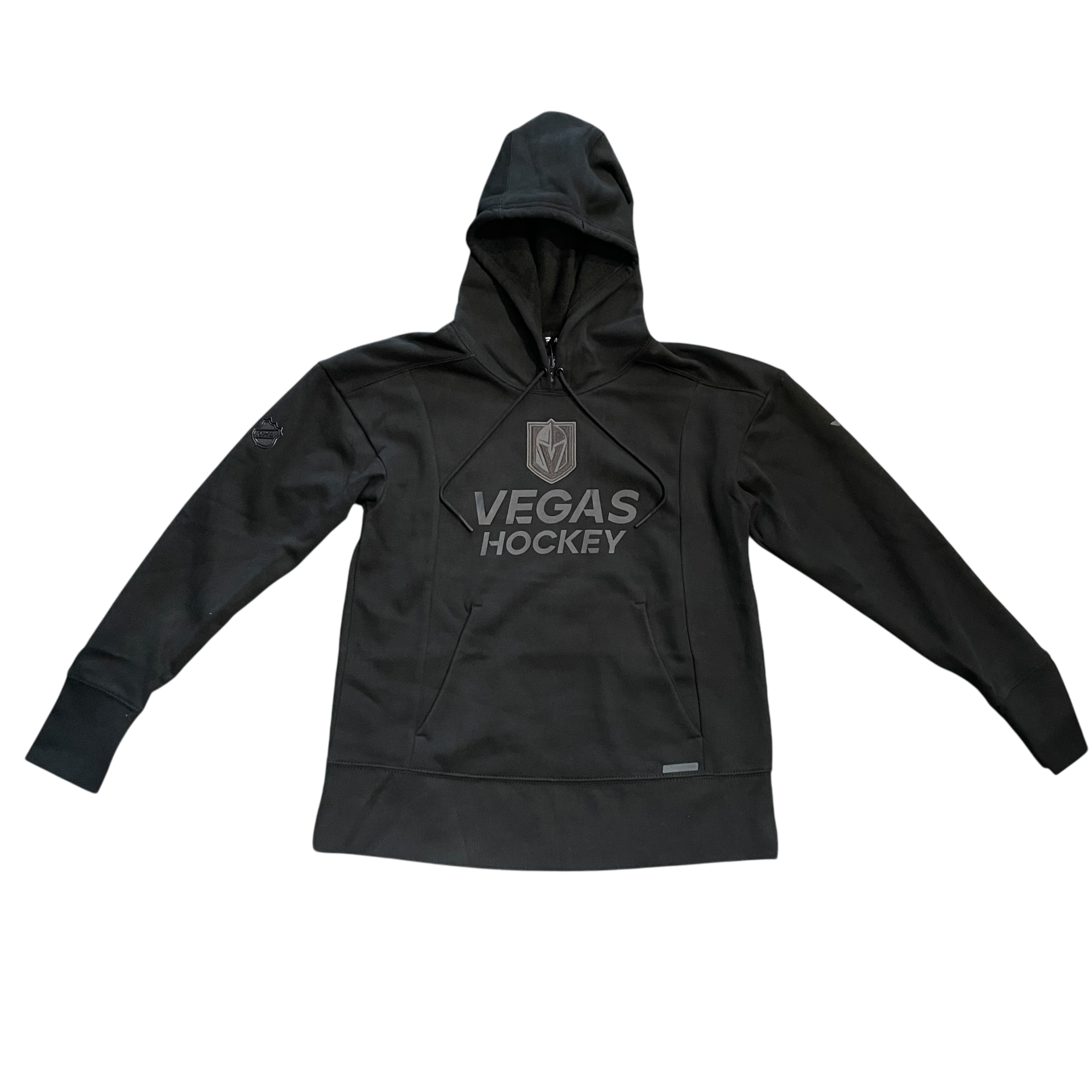 Vegas Golden Knights 2024 Authentic Pro Womens Road Black Hooded Sweatshirt