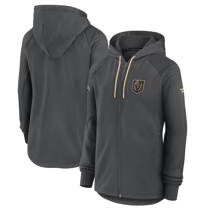 Vegas Golden Knights Fanatics Women's Authentic Pro Rink Fleece Full-Zip Jacket - Gray