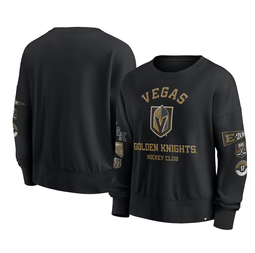 Vegas Golden Knights Women's Black Go Team Pullover Sweatshirt