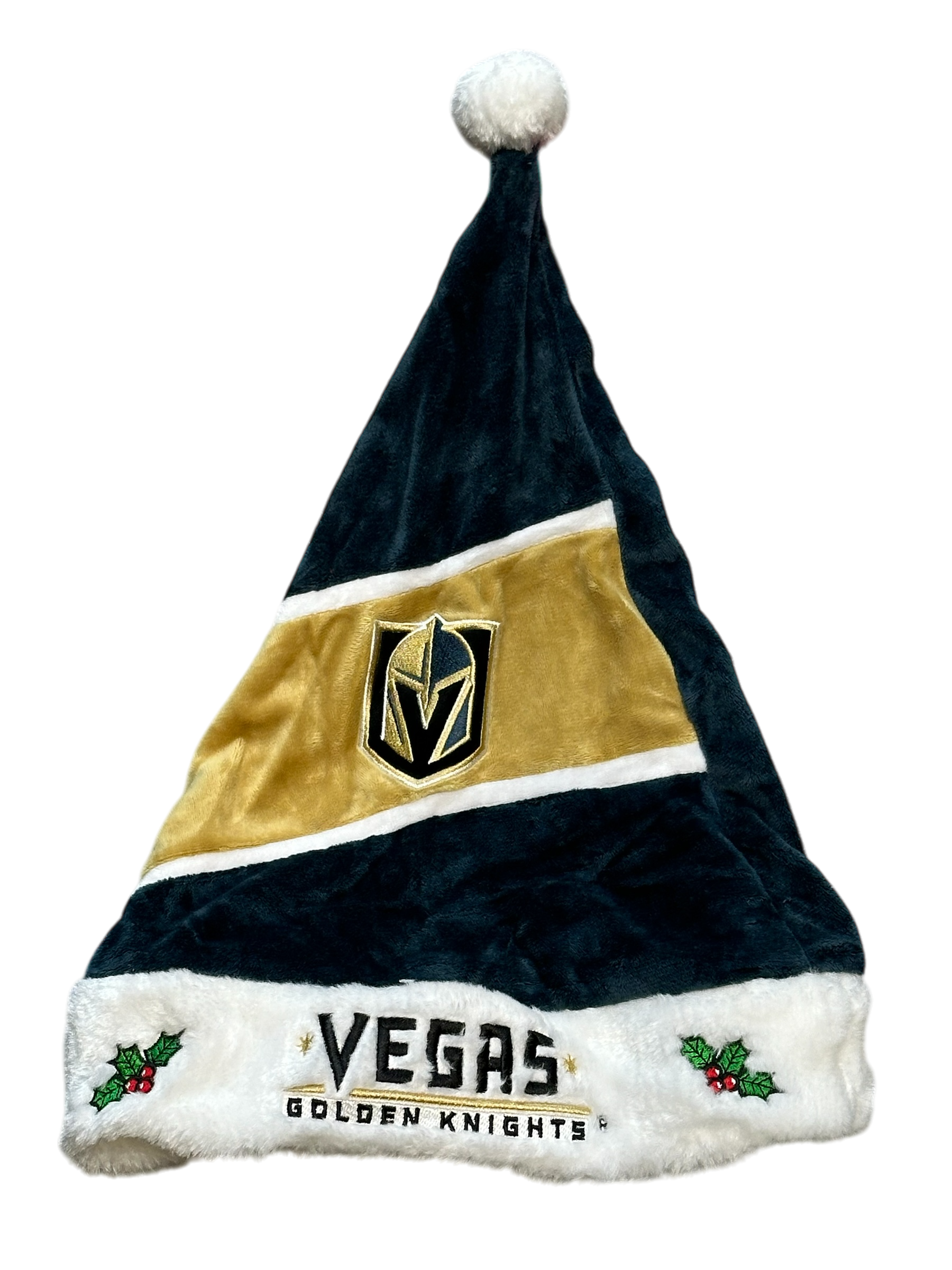 Vegas Golden Knights Team Logo Colorblock Santa Hat