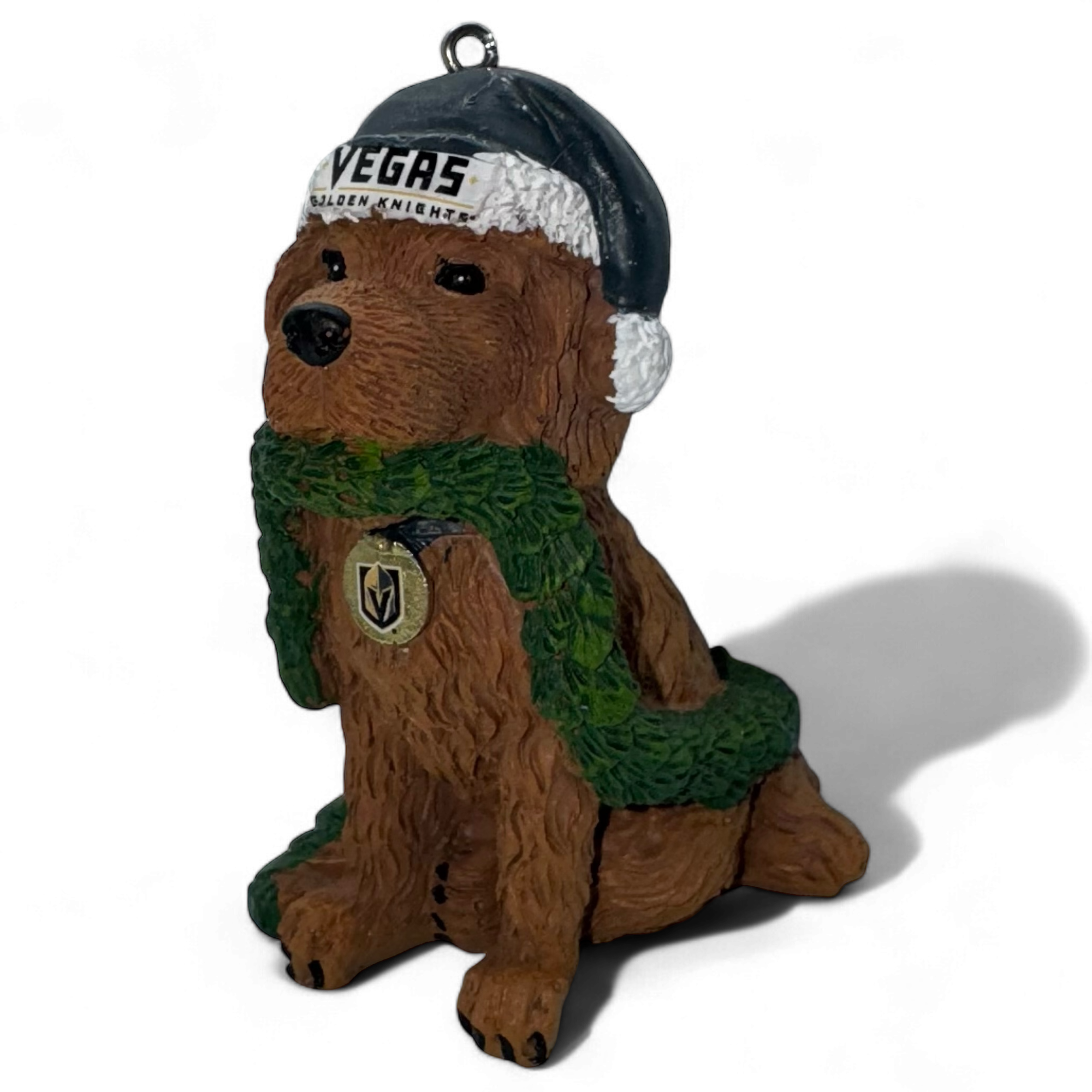 Vegas Golden Knights Golden Retriever Christmas Ornament