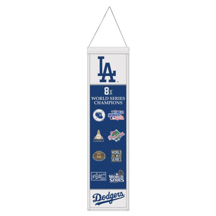 Los Angeles Dodgers World Series Champions Wool Banner 8" x 32"