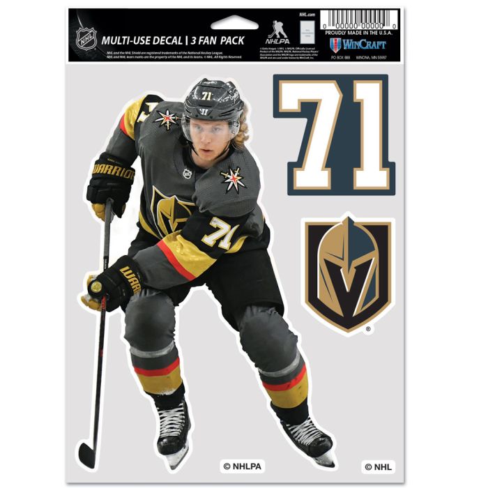 Vegas Golden Knights William Karlsson Multi Use 3 Decal Fan Pack