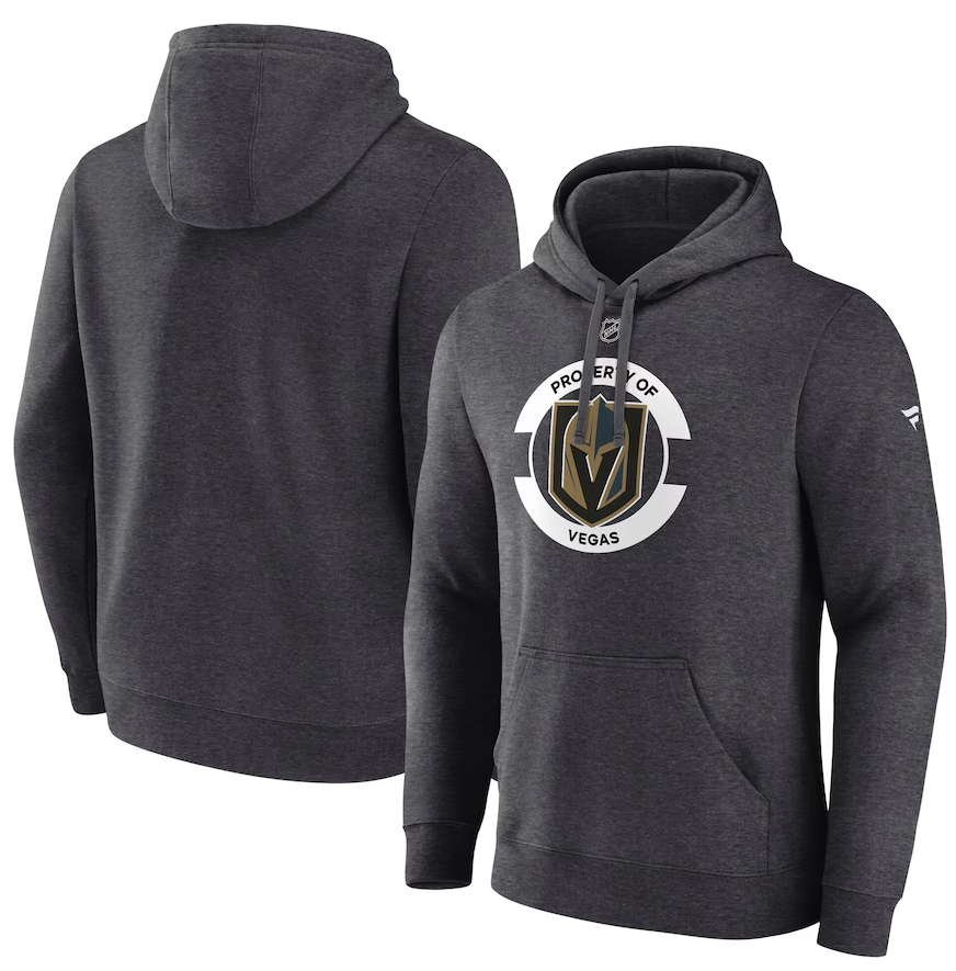 Vegas Golden Knights Mens Authentic Pro Core Secondary Fleece Pullover Hoodie - Heather Charcoal