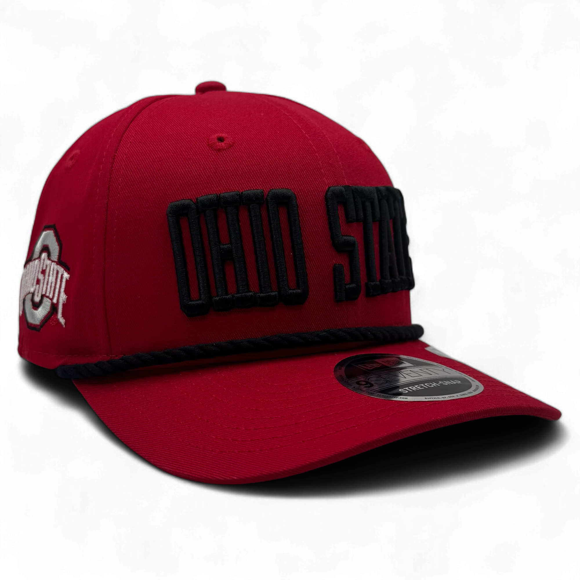 Ohio State Wordmark New Era 9SEVENTY Stretch-Snap Hat - Red