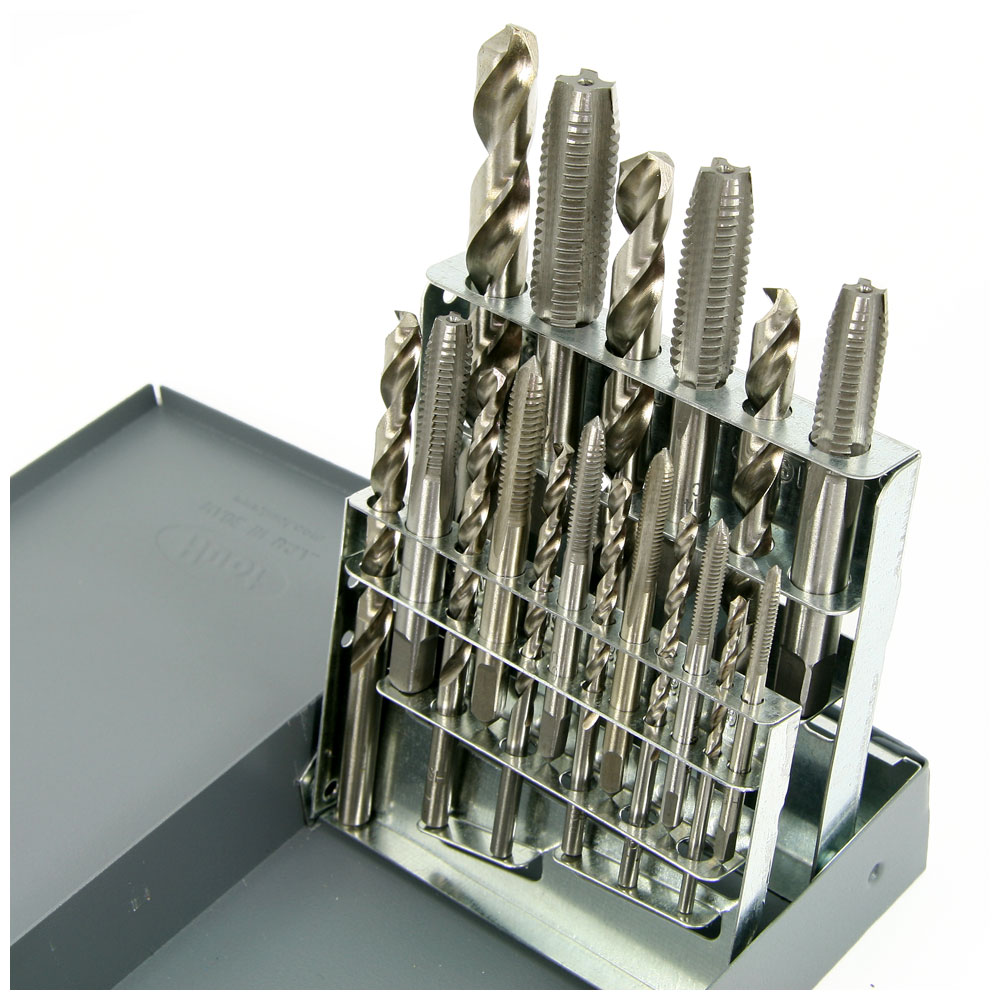 Tap & Drill Combo Set, 18 Piece HSS